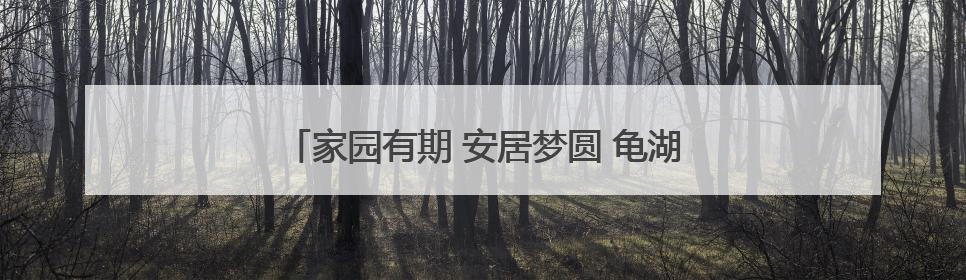 家园有期 安居梦圆 龟湖公园东片区安置房即将交付