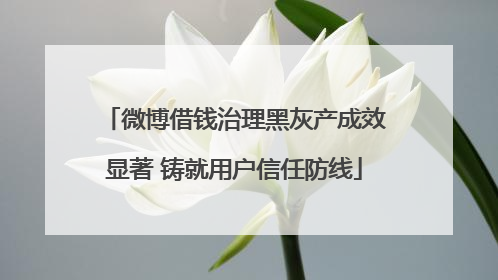 微博借钱治理黑灰产成效显著 铸就用户信任防线