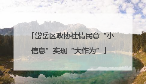 岱岳区政协社情民意“小信息”实现“大作为”