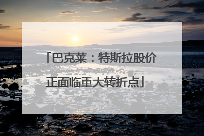 巴克莱：特斯拉股价正面临重大转折点