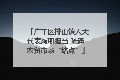 广丰区排山镇人大代表履职担当 疏通农贸市场“堵点”