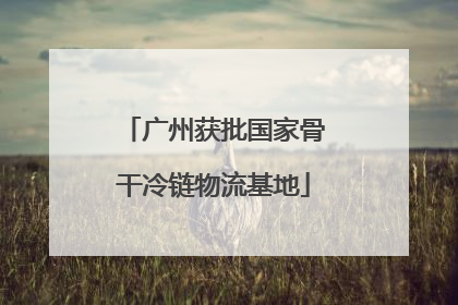 广州获批国家骨干冷链物流基地