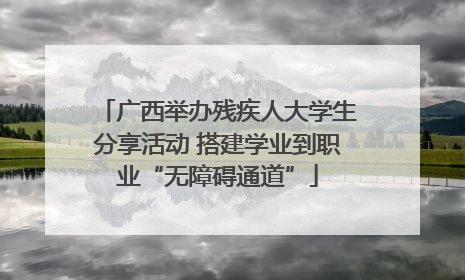 广西举办残疾人大学生分享活动 搭建学业到职业“无障碍通道”