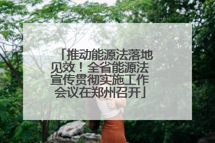 推动能源法落地见效！全省能源法宣传贯彻实施工作会议在郑州召开