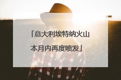 意大利埃特纳火山本月内再度喷发