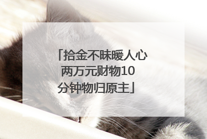 拾金不昧暖人心 两万元财物10分钟物归原主