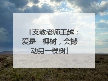 支教老师王越：爱是一棵树，会撼动另一棵树