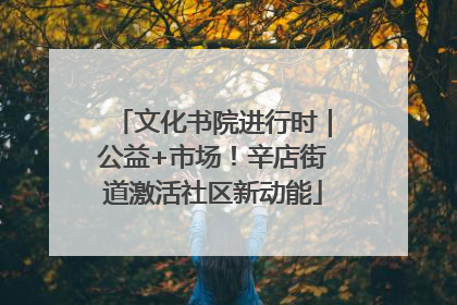 文化书院进行时｜公益+市场！辛店街道激活社区新动能