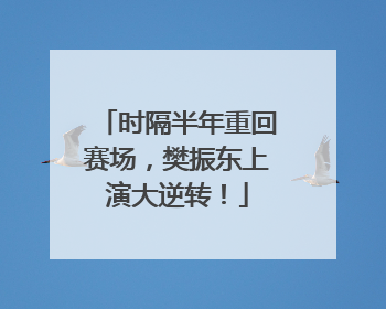 时隔半年重回赛场，樊振东上演大逆转！