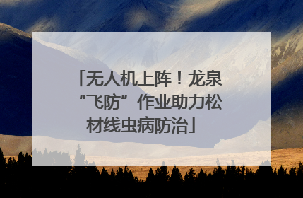 无人机上阵！龙泉“飞防”作业助力松材线虫病防治