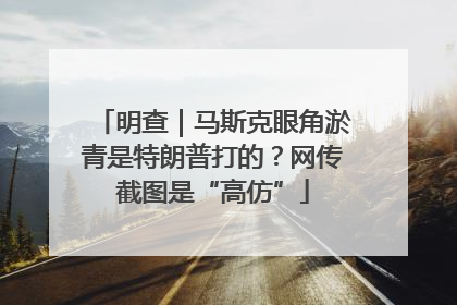 明查｜马斯克眼角淤青是特朗普打的？网传截图是“高仿”