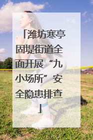 潍坊寒亭固堤街道全面开展“九小场所”安全隐患排查