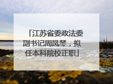 江苏省委政法委副书记周凤琴，拟任本科院校正职