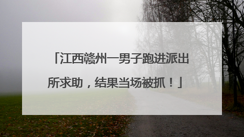 江西赣州一男子跑进派出所求助，结果当场被抓！
