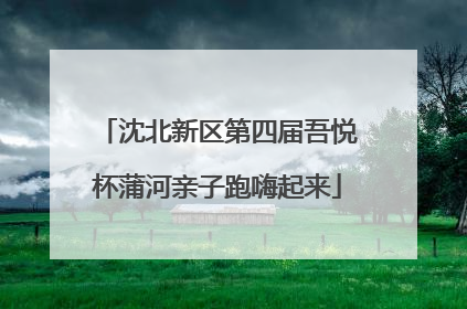 沈北新区第四届吾悦杯蒲河亲子跑嗨起来