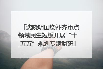 沈晓明围绕补齐重点领域民生短板开展“十五五”规划专题调研