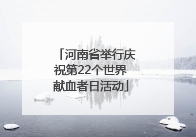 河南省举行庆祝第22个世界献血者日活动