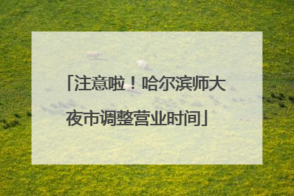 注意啦！哈尔滨师大夜市调整营业时间