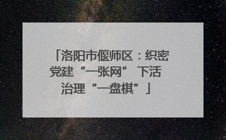 洛阳市偃师区：织密党建“一张网” 下活治理“一盘棋”