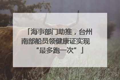 海事部门助推，台州南部船员领健康证实现“最多跑一次”