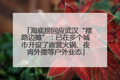 海底捞回应武汉“摆路边摊”：已在多个城市开设了露营火锅、夜宵外摆等户外业态