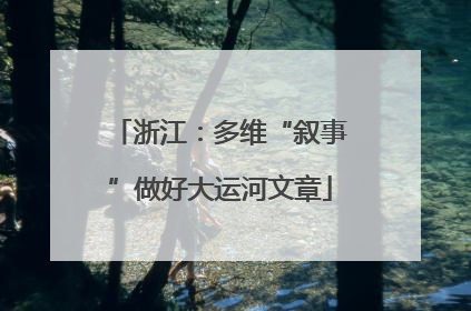浙江：多维“叙事”做好大运河文章