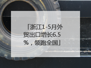 浙江1-5月外贸出口增长6.5%，领跑全国