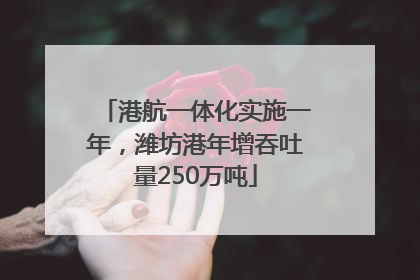 港航一体化实施一年，潍坊港年增吞吐量250万吨