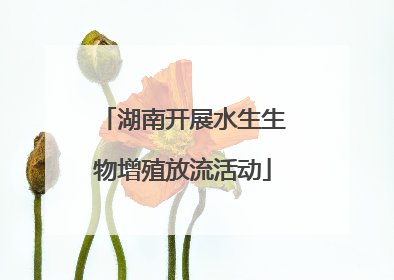 湖南开展水生生物增殖放流活动