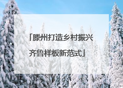滕州打造乡村振兴齐鲁样板新范式