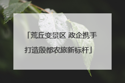 荒丘变景区 政企携手打造殷都农旅新标杆