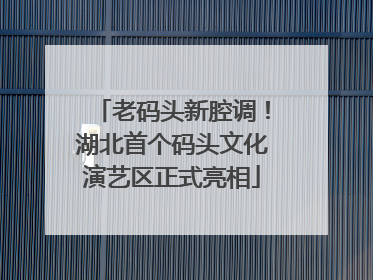 老码头新腔调！湖北首个码头文化演艺区正式亮相