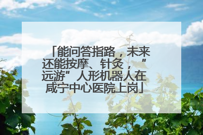 能问答指路，未来还能按摩、针灸，“远游”人形机器人在咸宁中心医院上岗