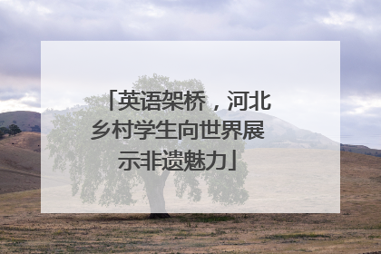 英语架桥，河北乡村学生向世界展示非遗魅力