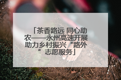 茶香路远 同心助农——永州高速开展助力乡村振兴“路外”志愿服务