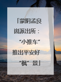 蒙阴孟良崮派出所：“小推车”推出平安好“枫”景