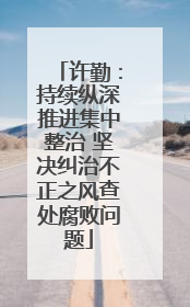 许勤：持续纵深推进集中整治 坚决纠治不正之风查处腐败问题