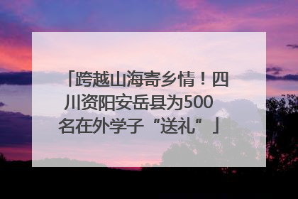 跨越山海寄乡情！四川资阳安岳县为500名在外学子“送礼”