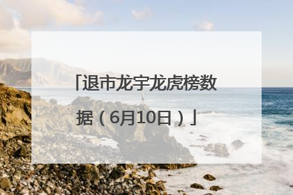 退市龙宇龙虎榜数据（6月10日）