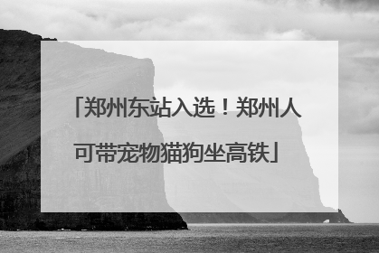 郑州东站入选！郑州人可带宠物猫狗坐高铁