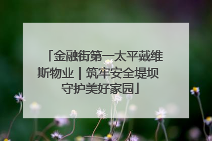 金融街第一太平戴维斯物业｜筑牢安全堤坝 守护美好家园