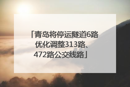 青岛将停运隧道6路 优化调整313路、472路公交线路