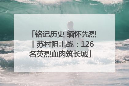 铭记历史 缅怀先烈丨苏村阻击战：126名英烈血肉筑长城