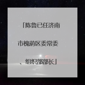 陈鲁已任济南市槐荫区委常委、组织部部长
