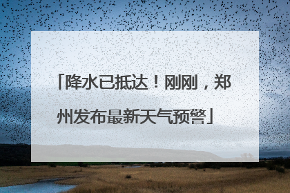 降水已抵达！刚刚，郑州发布最新天气预警