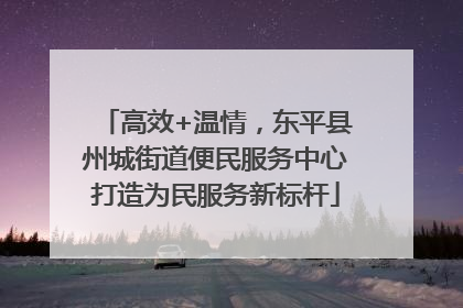 高效+温情，东平县州城街道便民服务中心打造为民服务新标杆