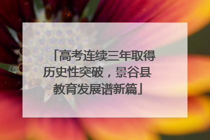 高考连续三年取得历史性突破，景谷县教育发展谱新篇