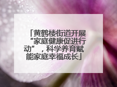 黄鹤楼街道开展“家庭健康促进行动”，科学养育赋能家庭幸福成长