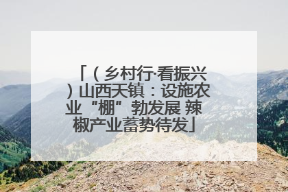 （乡村行·看振兴）山西天镇：设施农业“棚”勃发展 辣椒产业蓄势待发