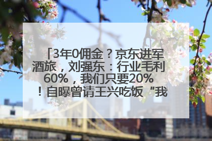 3年0佣金？京东进军酒旅，刘强东：行业毛利60%，我们只要20%！自曝曾请王兴吃饭“我要做外卖了”